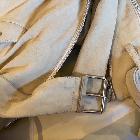 Anine Bing / suede leather  beige biker Benjamin Moto Jacket XS - Picture 7 of 9